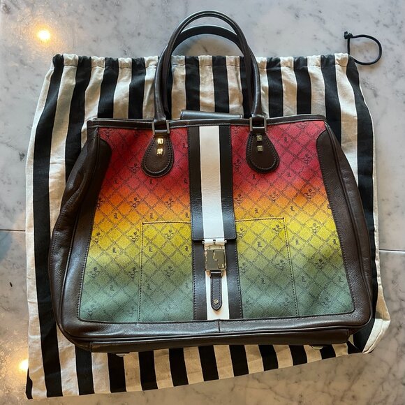 L.A.M.B. by Gwen Stefani Ombre Rasta Devon Tote Leather Designer Bag #739 - Picture 1 of 11